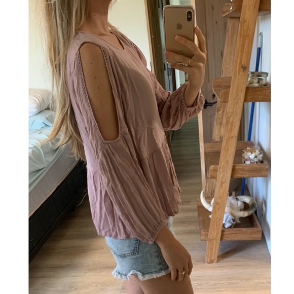 O’Neill women’s small light pink cutout long sleeve blouse - Picture 6 of 11